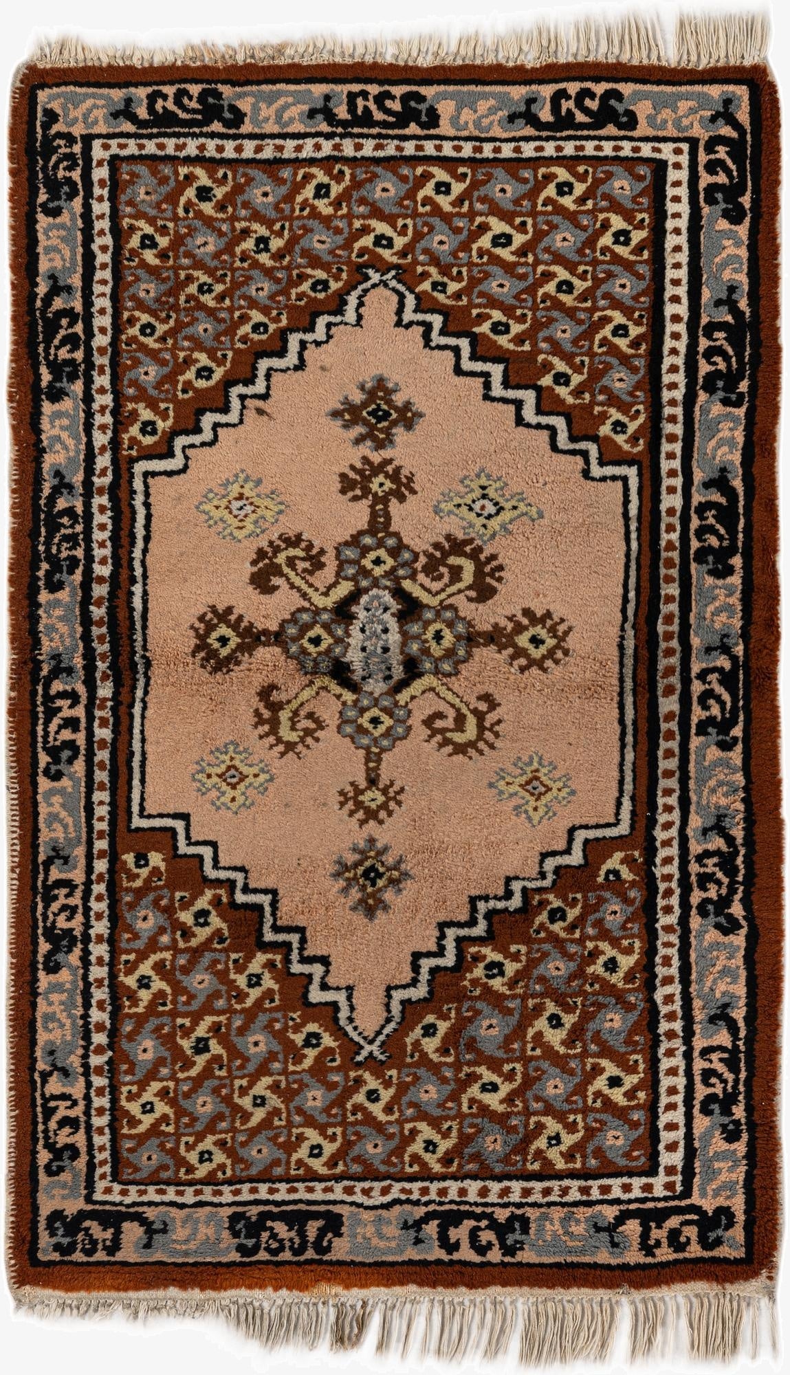  2' 7 x 4' 2  Hand Knotted Moroccan Wool Rug