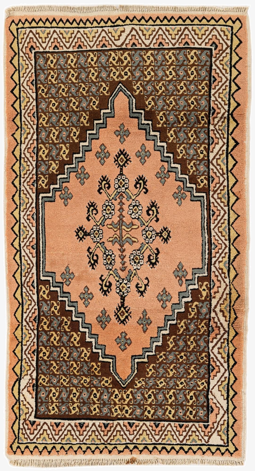  3' 6 x 6' 5  Hand Knotted Moroccan Wool Rug