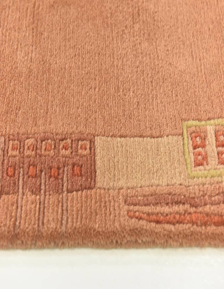 Detail image of  2' 4 x 4' 7  Hand Knotted Nepal Wool Rug