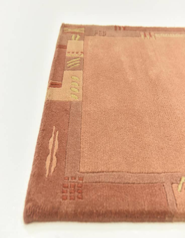 Detail image of  2' 4 x 4' 7  Hand Knotted Nepal Wool Rug