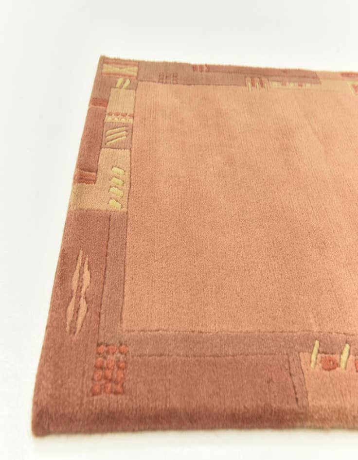 Detail image of  2' 4 x 4' 7  Hand Knotted Nepal Wool Rug