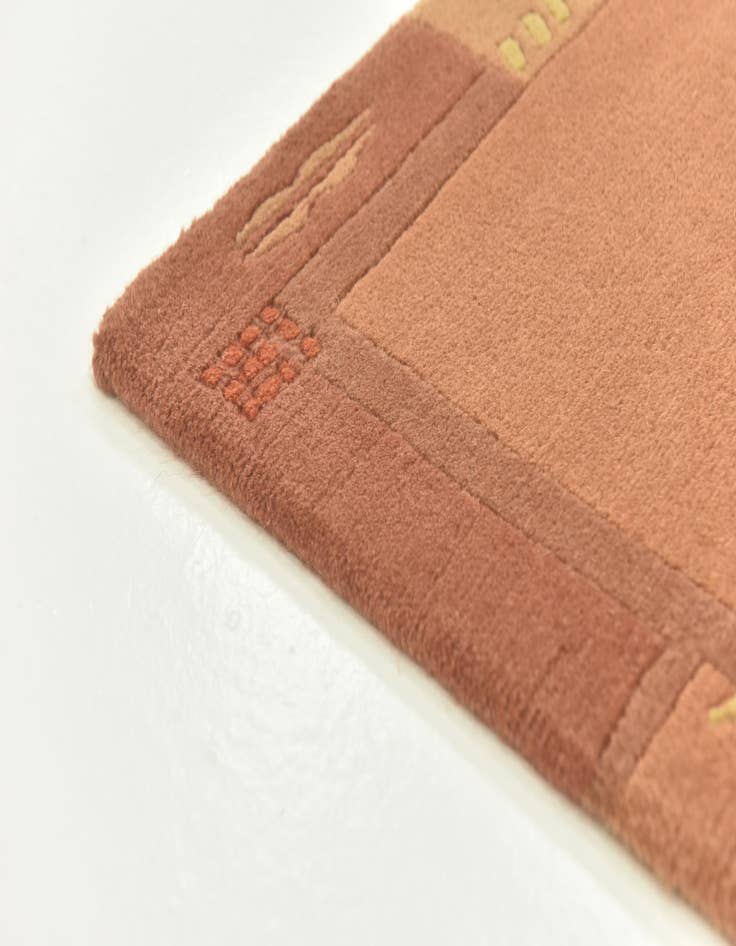 Detail image of  2' 4 x 4' 7  Hand Knotted Nepal Wool Rug