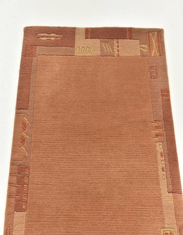 Detail image of  2' 4 x 4' 7  Hand Knotted Nepal Wool Rug