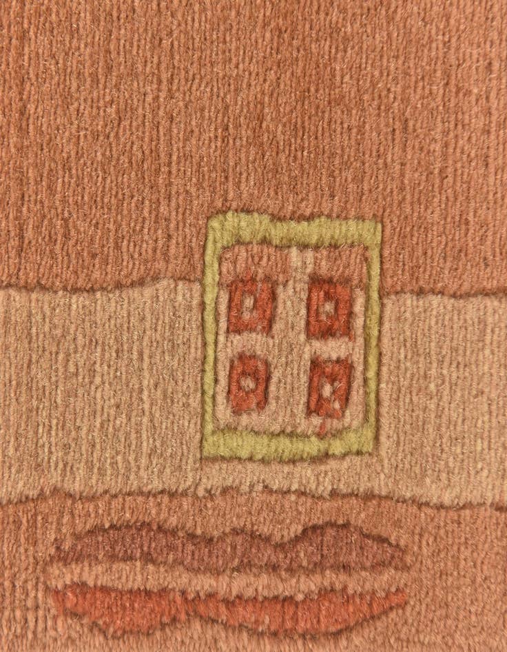 Detail image of  2' 4 x 4' 7  Hand Knotted Nepal Wool Rug