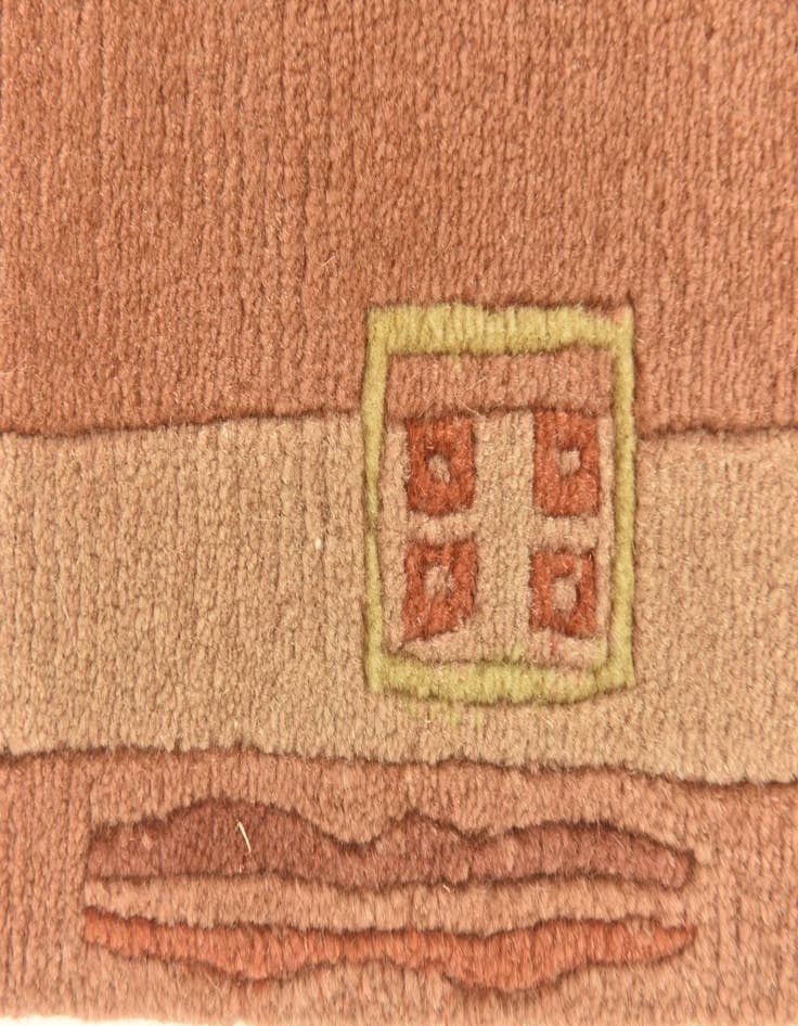 Detail image of  2' 4 x 4' 7  Hand Knotted Nepal Wool Rug