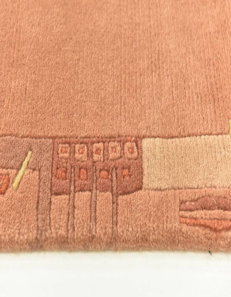 Detail image of  2' 4 x 4' 7  Hand Knotted Nepal Wool Rug