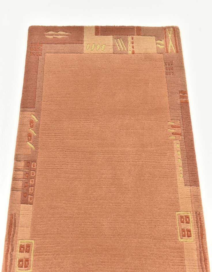 Detail image of  2' 4 x 4' 7  Hand Knotted Nepal Wool Rug