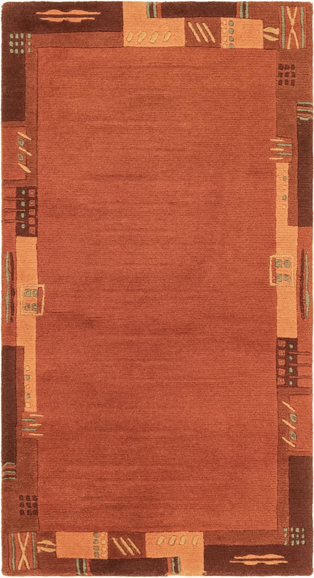  2' 4 x 4' 6  Hand Knotted Nepal Wool Rug