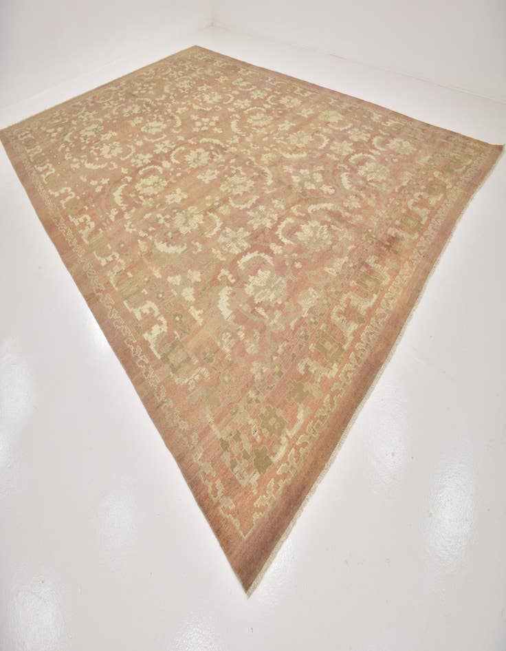 Detail image of  12' 9 x 19' 2  Hand Knotted Oushak Wool Rug