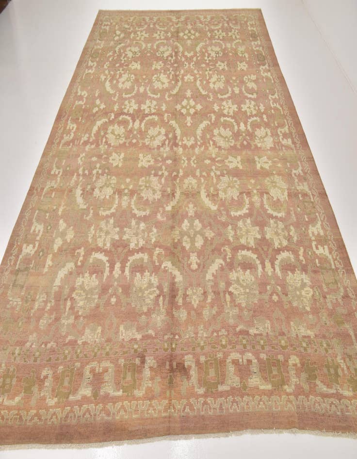 Detail image of  12' 9 x 19' 2  Hand Knotted Oushak Wool Rug