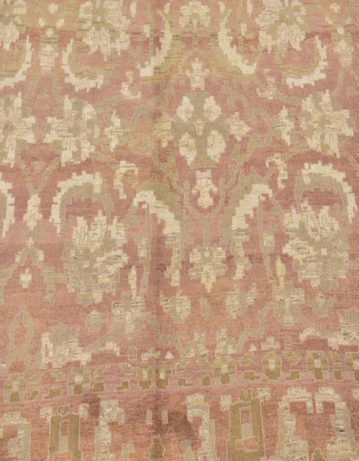 Detail image of  12' 9 x 19' 2  Hand Knotted Oushak Wool Rug