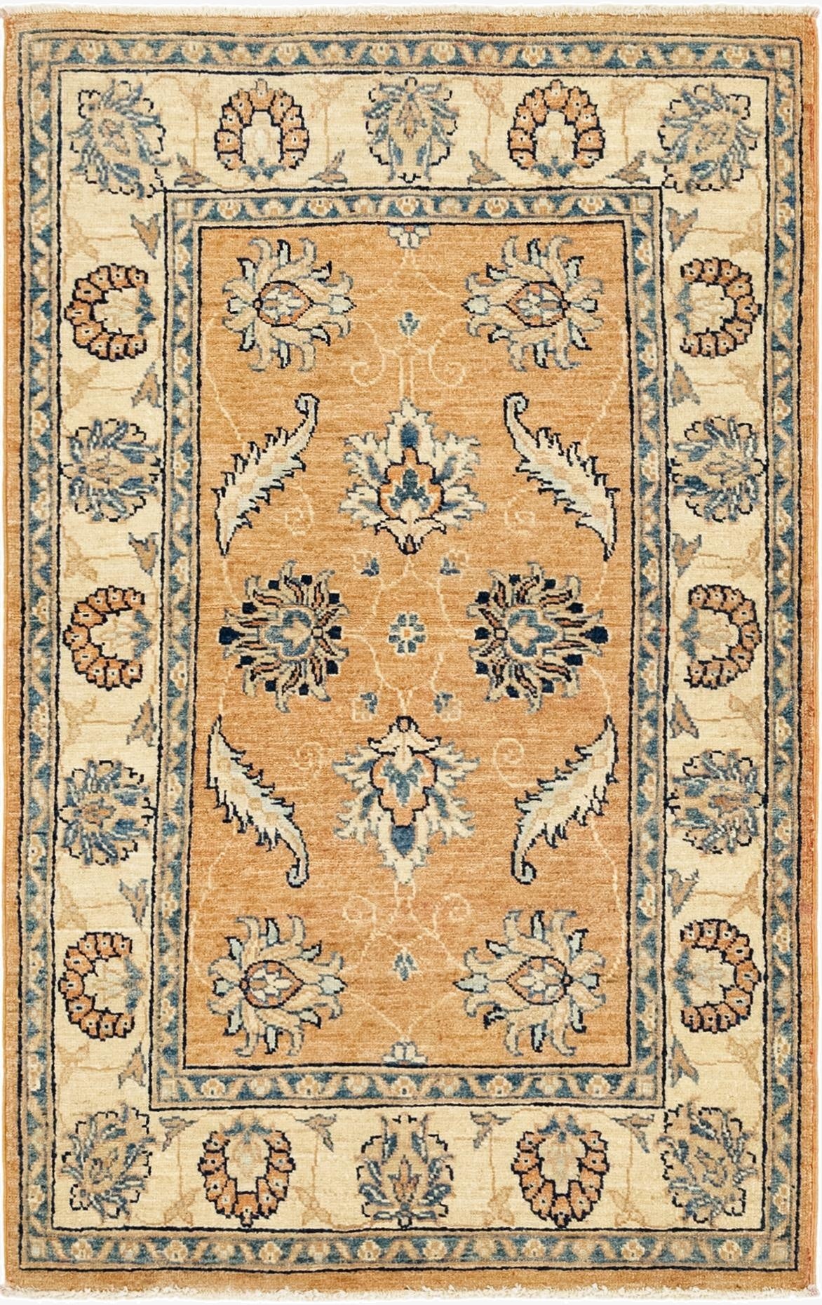  2' 8 x 4' 5  Hand Knotted Peshawar Ziegler Rug