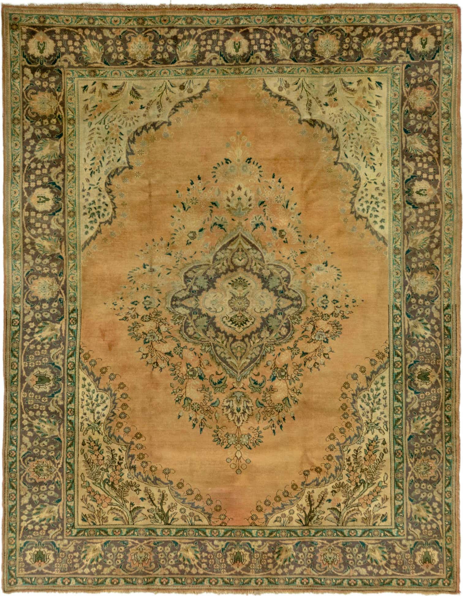 Primary image  9' 9 x 13'  Hand Knotted Tabriz Persian Wool Rug