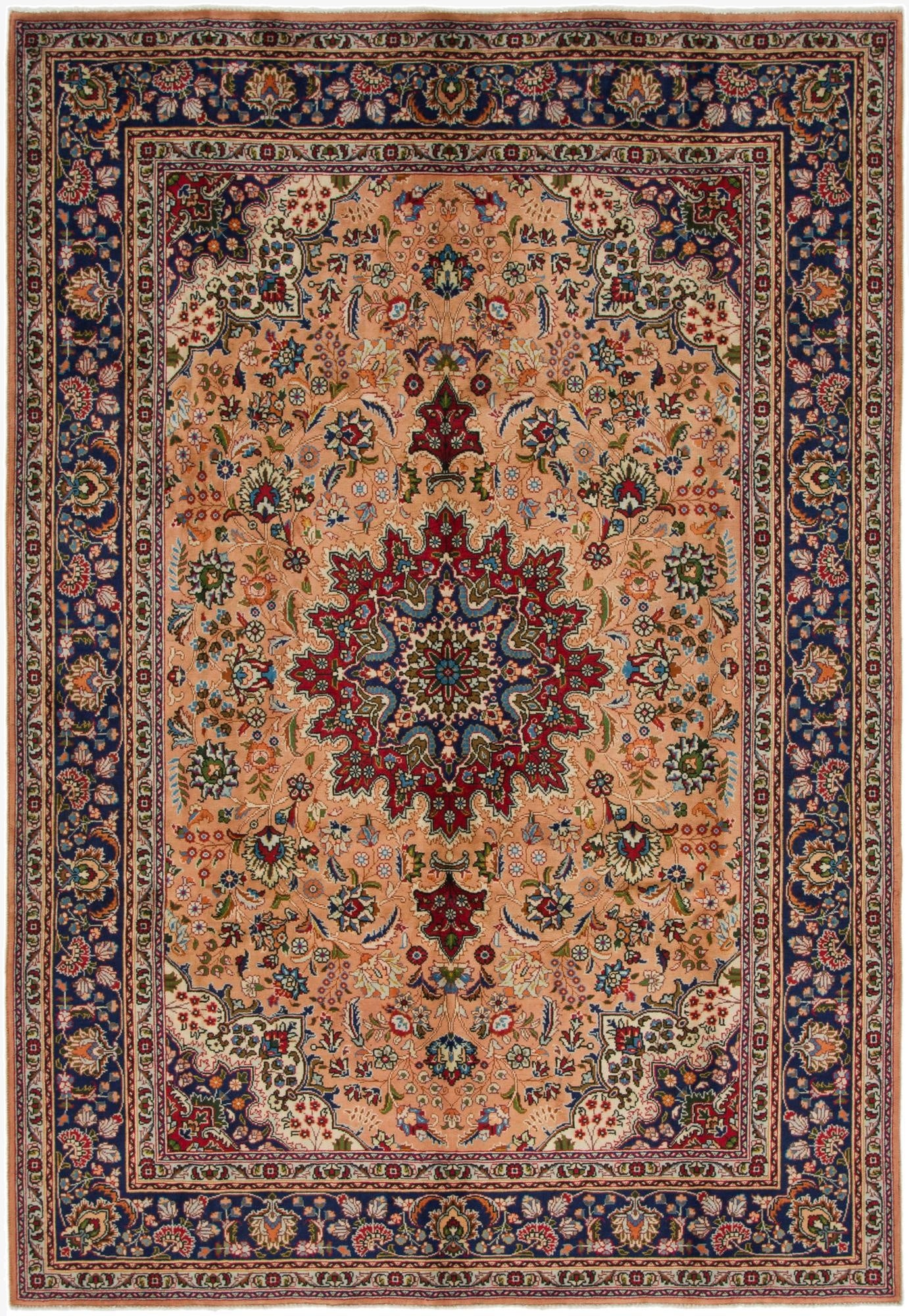  6' 6 x 9' 6  Hand Knotted Tabriz Persian Wool Rug