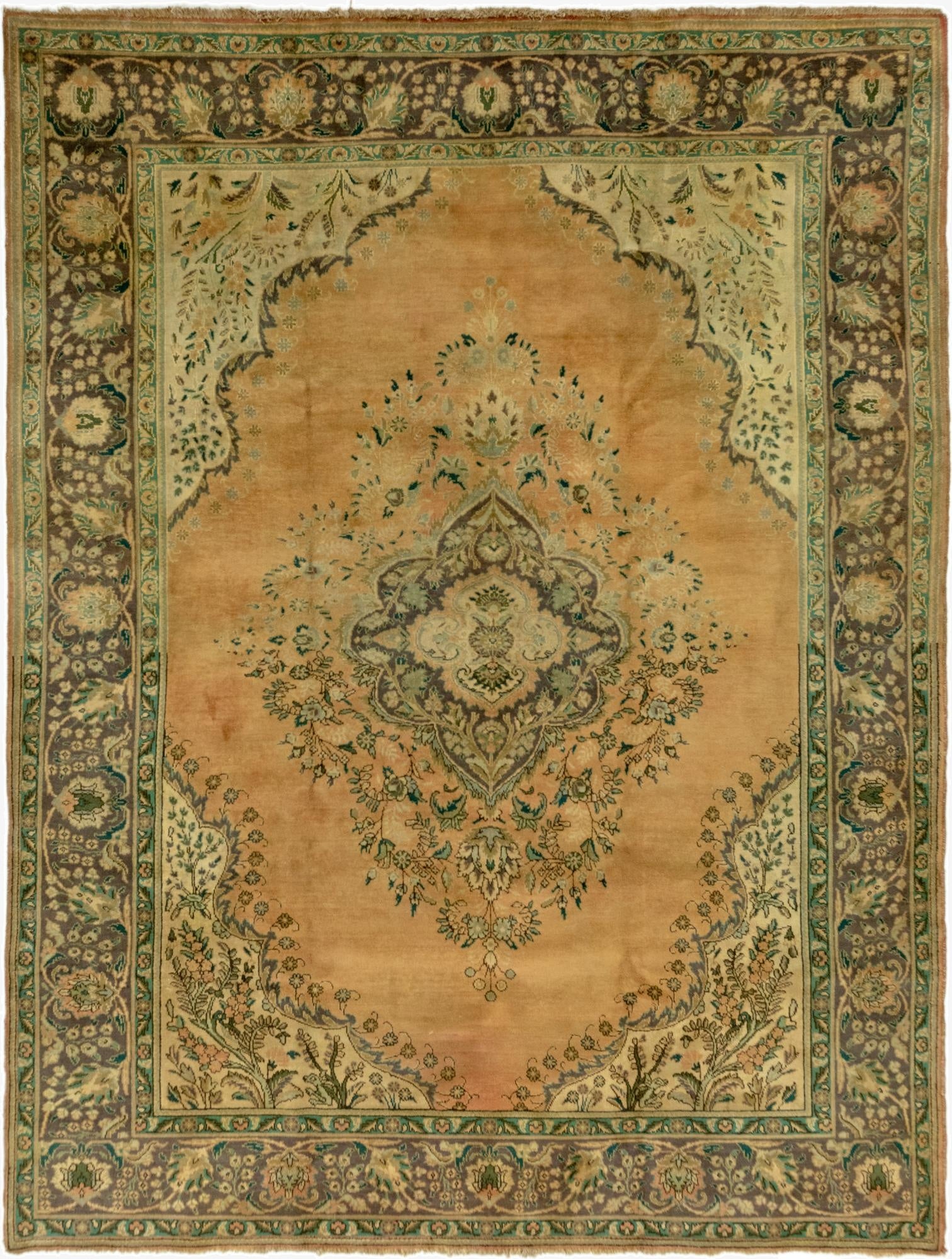  9' 9 x 13'  Hand Knotted Tabriz Persian Wool Rug