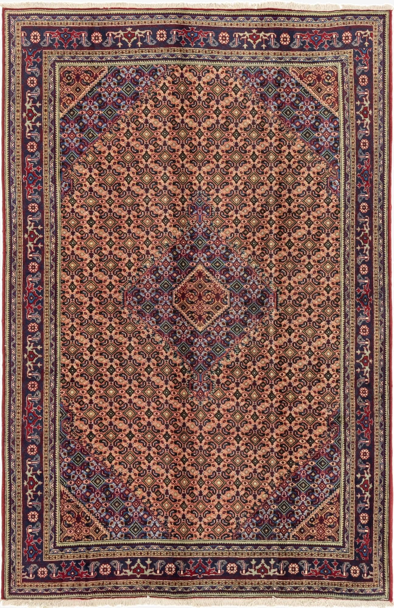  6' 7 x 9' 10  Hand Knotted Tabriz Persian Wool Rug