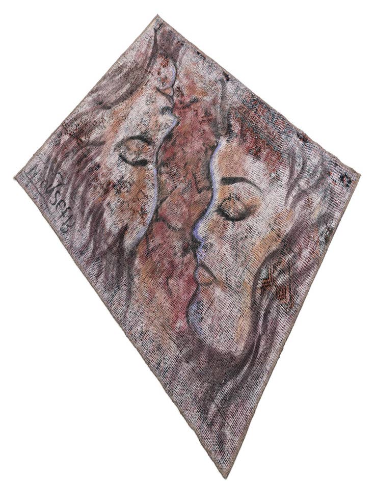 Detail image of  3' 2 x 4'  Hand Knotted Ultra Vintage Persian Wool Rug