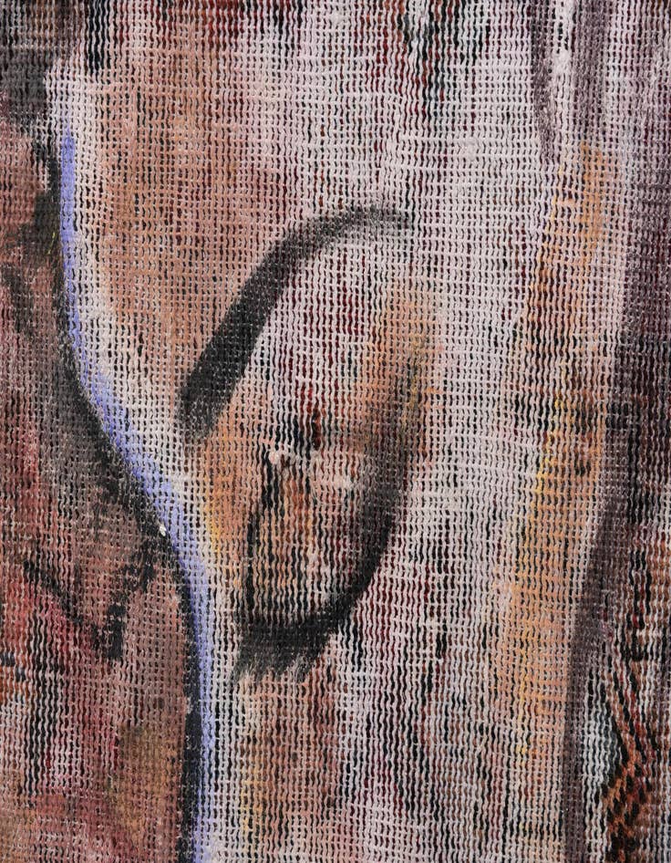 Detail image of  3' 2 x 4'  Hand Knotted Ultra Vintage Persian Wool Rug