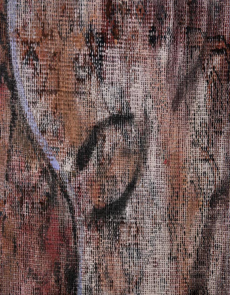 Detail image of  3' 2 x 4'  Hand Knotted Ultra Vintage Persian Wool Rug