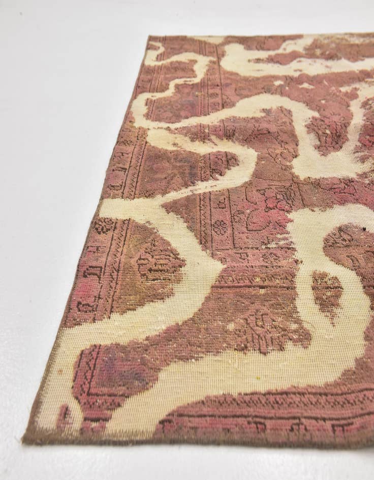 Detail image of  5' 9 x 9'  Hand Knotted Ultra Vintage Persian Wool Rug