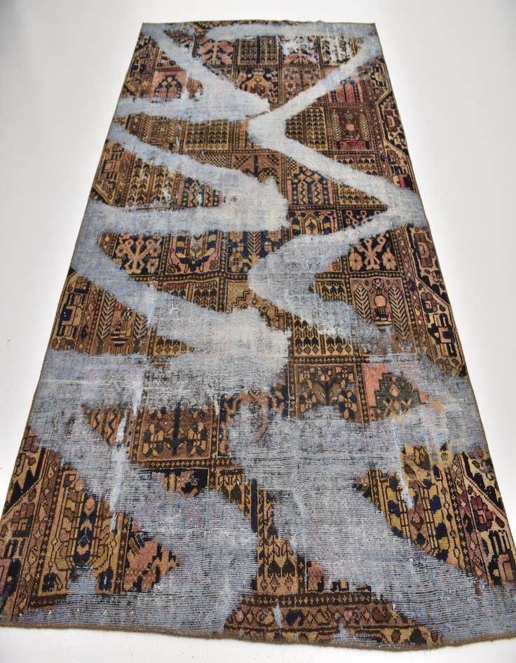 Detail image of  6' 7 x 8' 7  Hand Knotted Ultra Vintage Persian Wool Rug