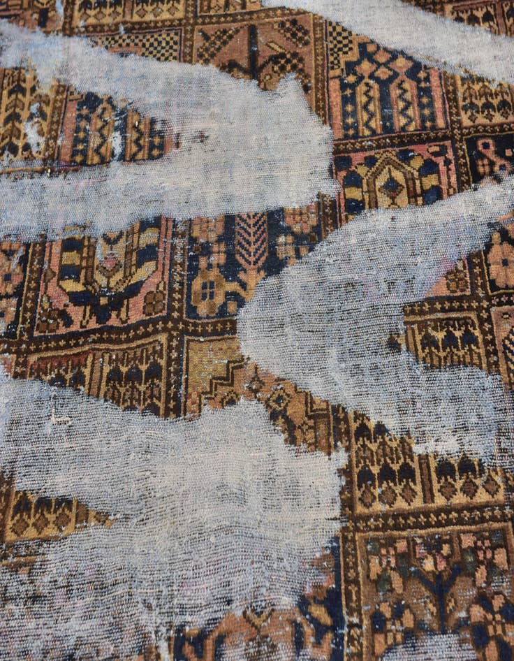 Detail image of  6' 7 x 8' 7  Hand Knotted Ultra Vintage Persian Wool Rug