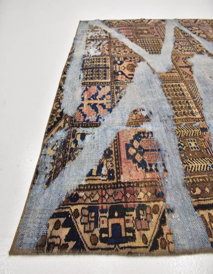 Detail image of  6' 7 x 8' 7  Hand Knotted Ultra Vintage Persian Wool Rug