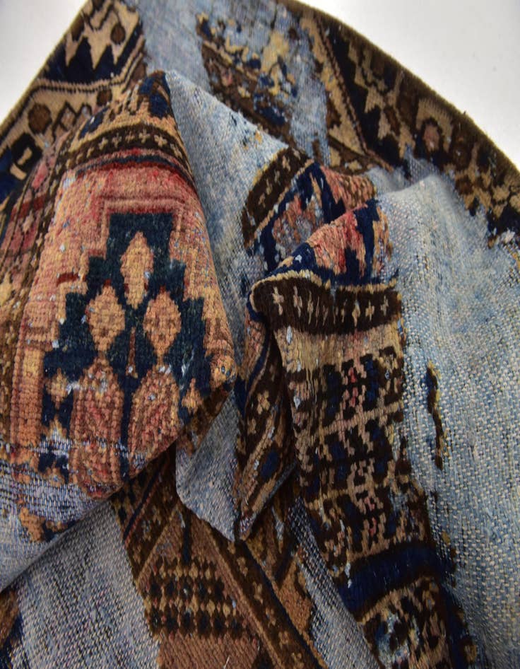 Detail image of  6' 7 x 8' 7  Hand Knotted Ultra Vintage Persian Wool Rug