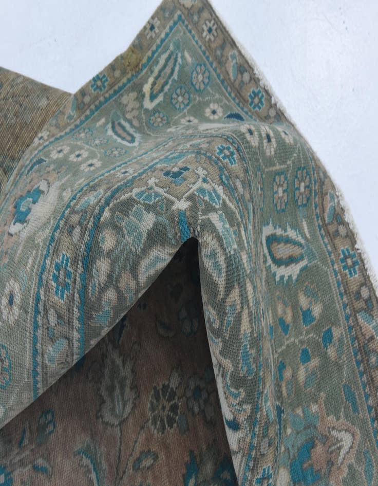 Detail image of  9' 1 x 13'  Hand Knotted Ultra Vintage Persian Wool Rug