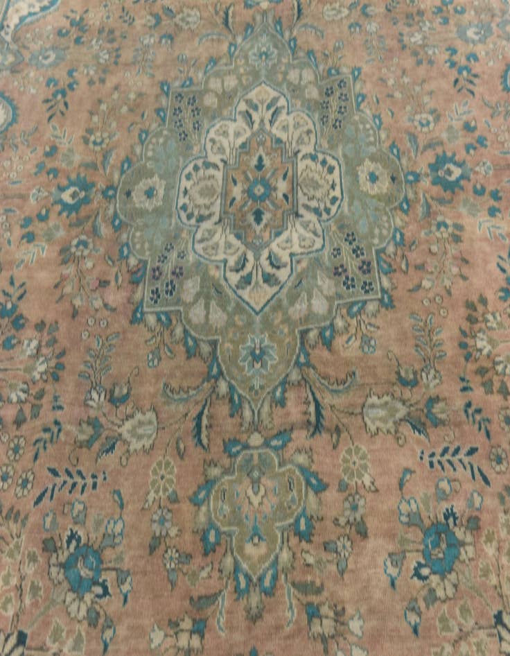 Detail image of  9' 1 x 13'  Hand Knotted Ultra Vintage Persian Wool Rug