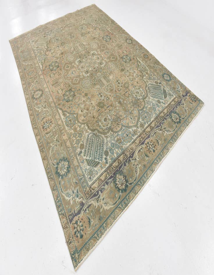 Detail image of  7' 3 x 11' 3  Hand Knotted Ultra Vintage Persian Wool Rug