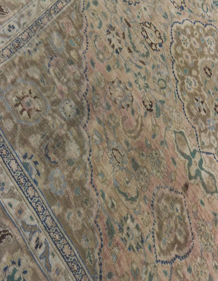 Detail image of  9' x 11' 9  Hand Knotted Ultra Vintage Persian Wool Rug