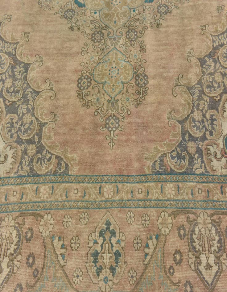 Detail image of  9' 6 x 12'  Hand Knotted Ultra Vintage Persian Wool Rug