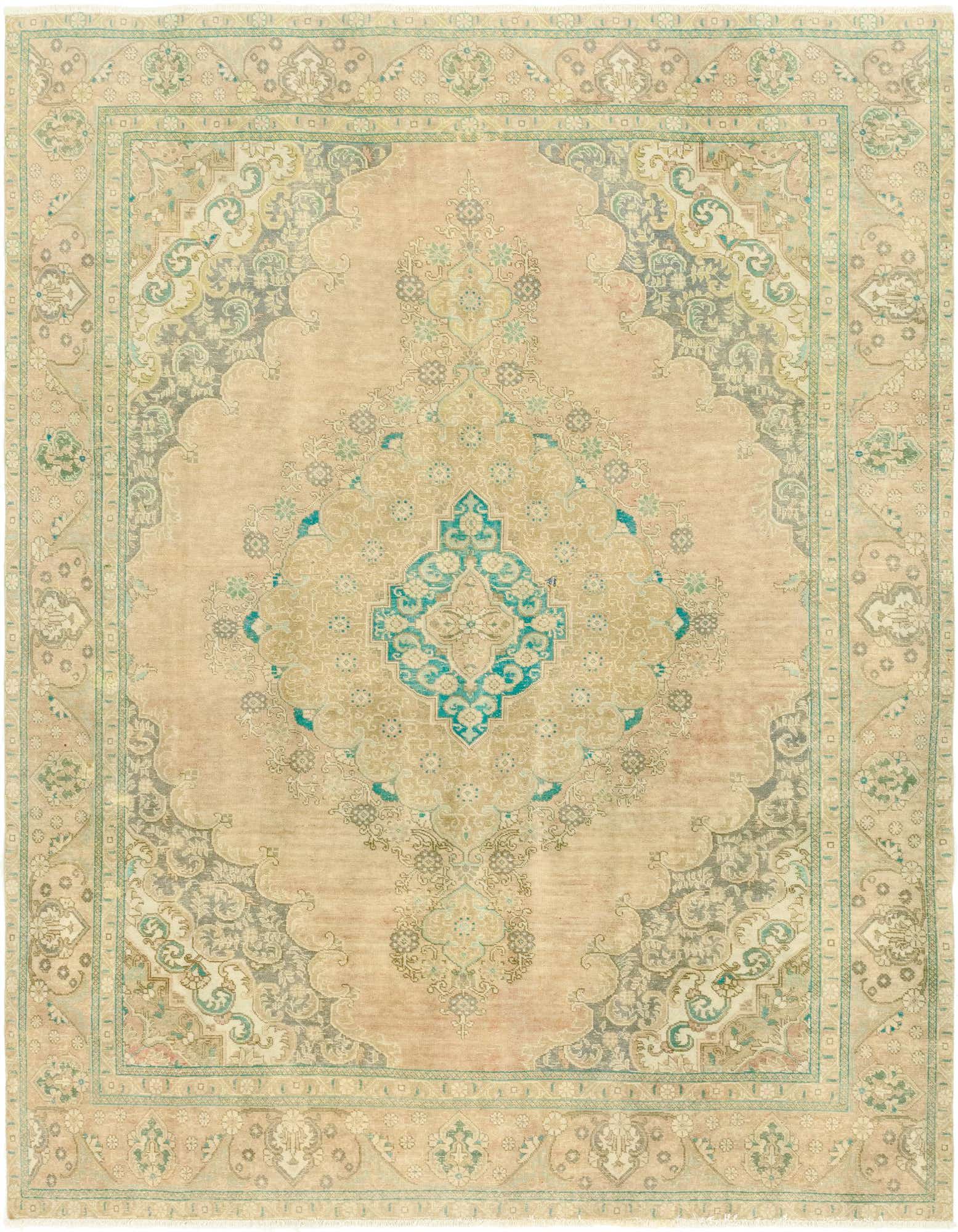 Primary image  9' 6 x 12'  Hand Knotted Ultra Vintage Persian Wool Rug