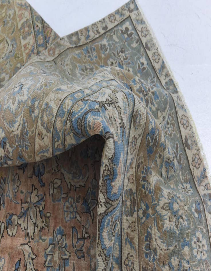 Detail image of  9' 3 x 13'  Hand Knotted Ultra Vintage Persian Wool Rug