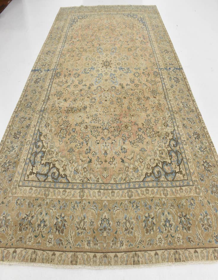 Detail image of  9' 3 x 13'  Hand Knotted Ultra Vintage Persian Wool Rug