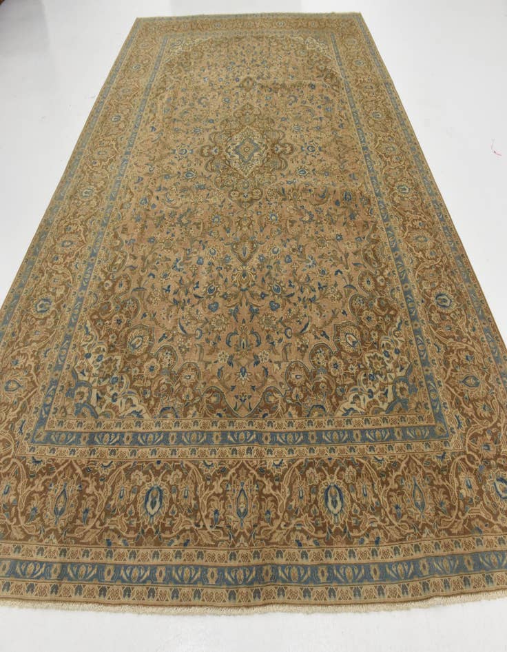 Detail image of  9' 7 x 13'  Hand Knotted Ultra Vintage Persian Wool Rug