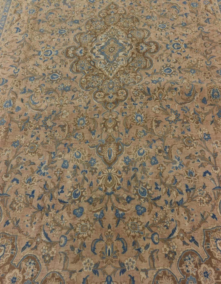 Detail image of  9' 7 x 13'  Hand Knotted Ultra Vintage Persian Wool Rug