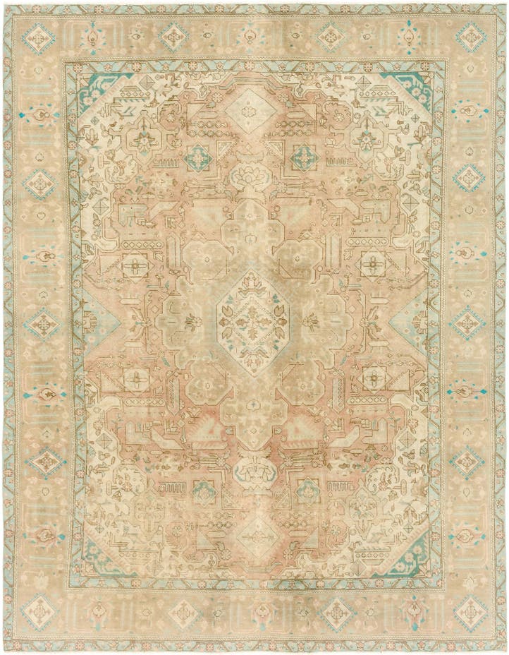  9' 2 x 12' 6  Hand Knotted Ultra Vintage Persian W...