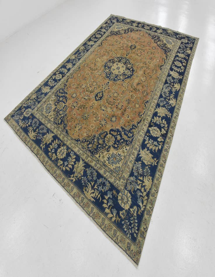 Detail image of  9' x 12' 5  Hand Knotted Ultra Vintage Persian Wool Rug