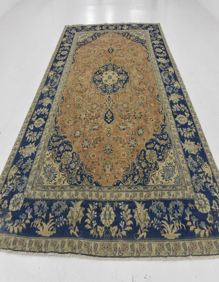 Detail image of  9' x 12' 5  Hand Knotted Ultra Vintage Persian Wool Rug