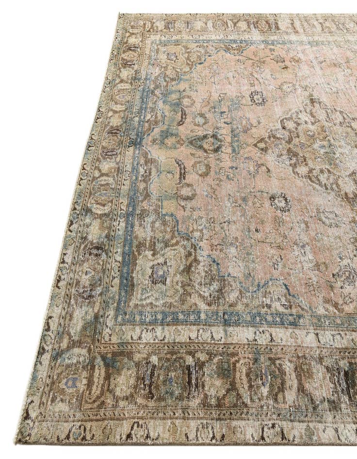 Detail image of  9' 10 x 12' 10  Hand Knotted Ultra Vintage Persian Wool Rug