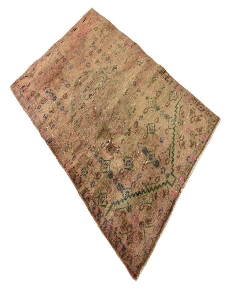 Detail image of  3' 1 x 4' 9  Hand Knotted Ultra Vintage Persian Wool Rug