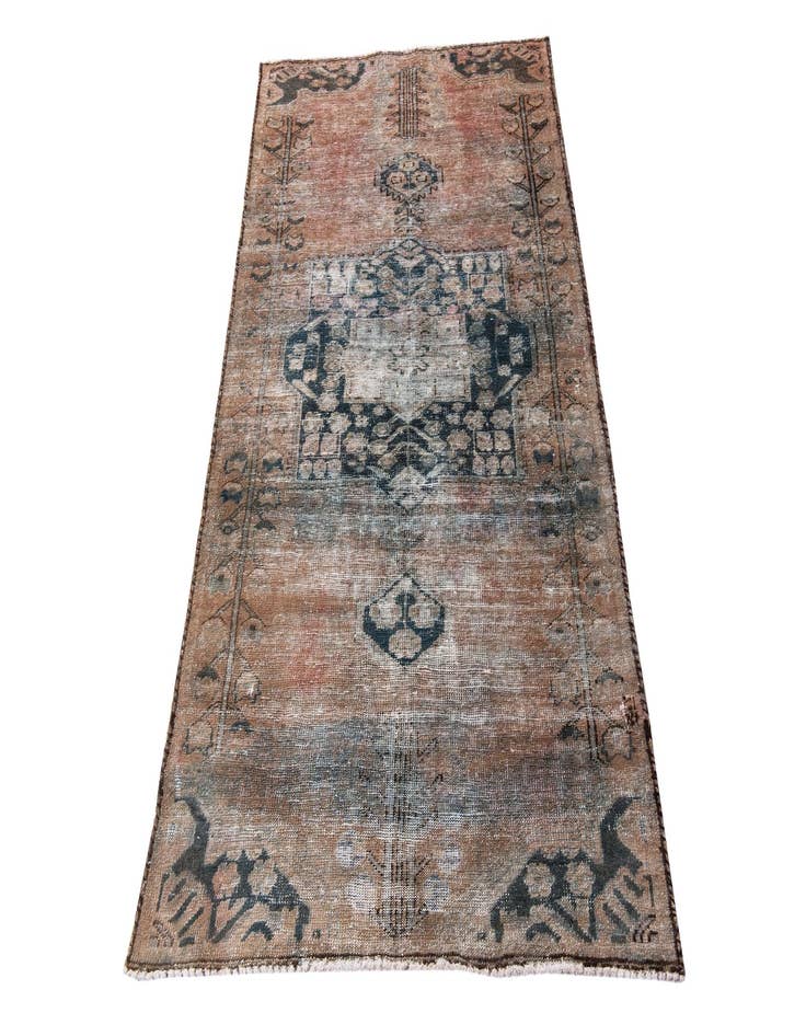 Detail image of  3' 6 x 6'  Hand Knotted Ultra Vintage Persian Wool Rug