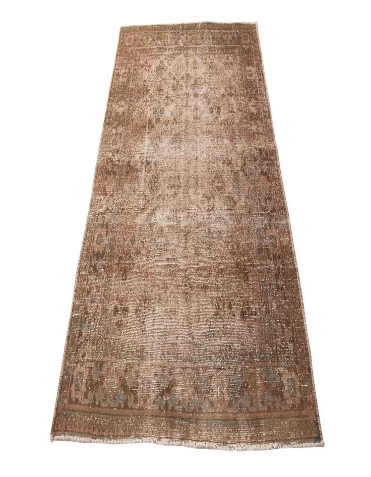 Detail image of  4' 3 x 7'  Hand Knotted Ultra Vintage Persian Wool Rug