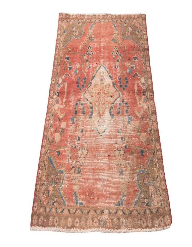 Detail image of  3' 4 x 4' 6  Hand Knotted Ultra Vintage Persian Wool Rug