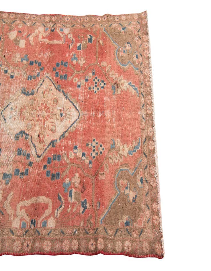 Detail image of  3' 4 x 4' 6  Hand Knotted Ultra Vintage Persian Wool Rug
