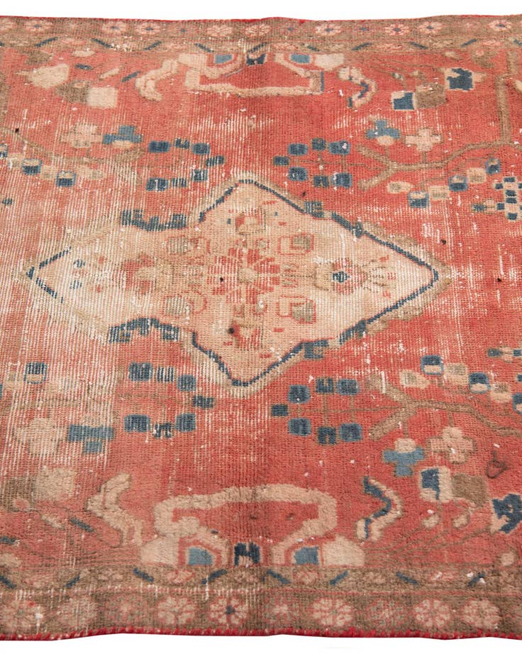 Detail image of  3' 4 x 4' 6  Hand Knotted Ultra Vintage Persian Wool Rug