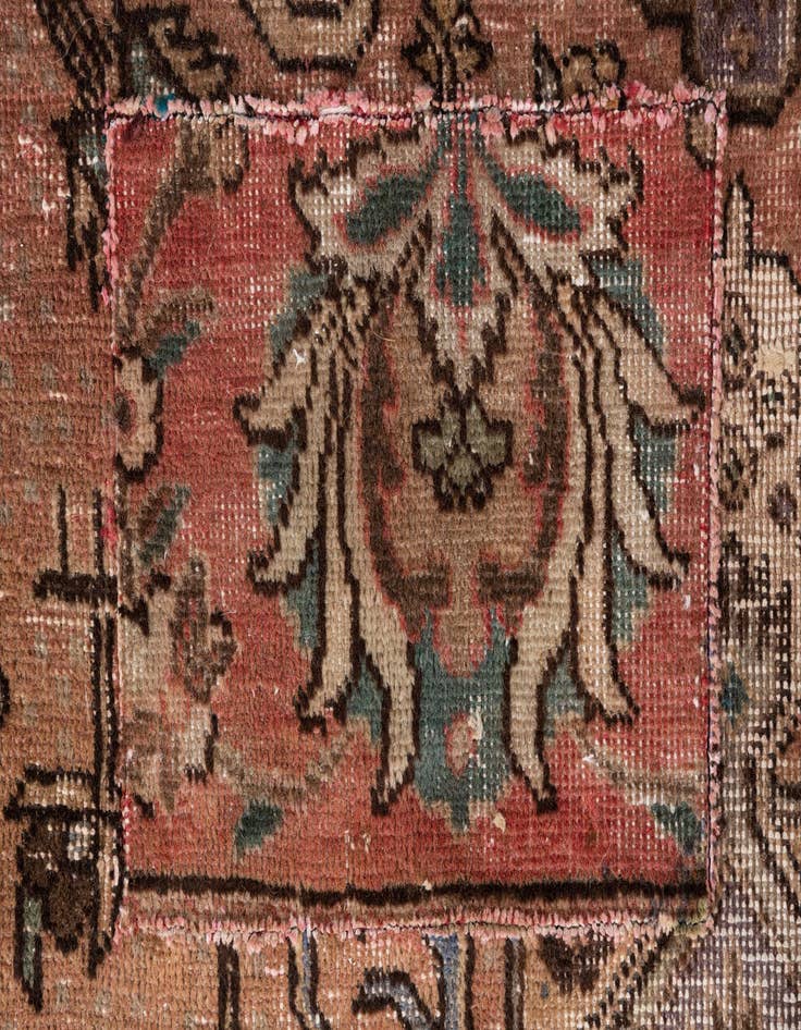 Detail image of  4' 4 x 6'  Hand Knotted Ultra Vintage Persian Wool Rug