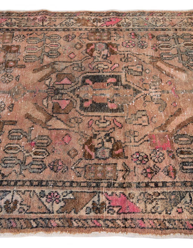 Detail image of  4' 2 x 7' 4  Hand Knotted Ultra Vintage Persian Wool Rug